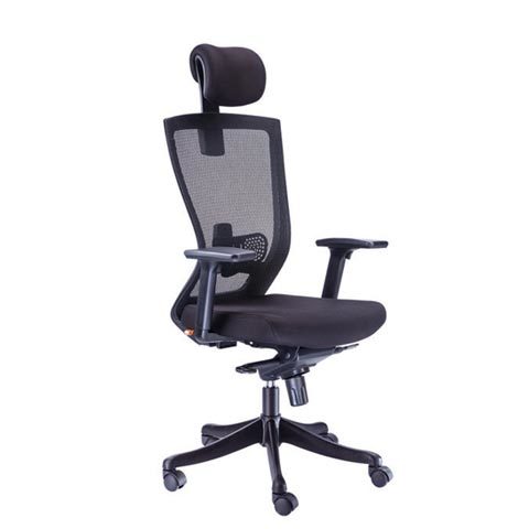 Black Head Support Net Back Chair