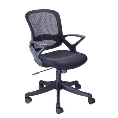 Machine Made Black Computer Chair Medium Back
