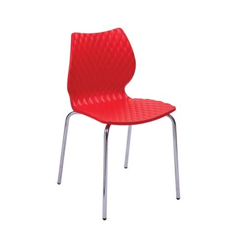 Machine Made Unique Red Cafeteria Chair