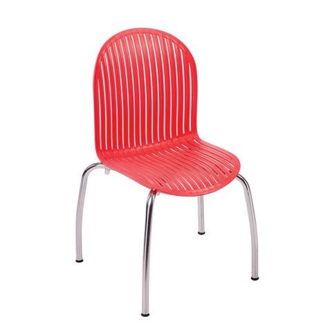 Red PP Shell Cafe Chair - 457.2x431.8x889 mm, Lightweight and Stackable, Easy to Clean and Hygienic