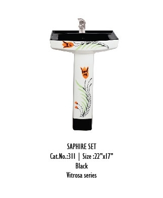 Printed Pedestal Wash Basin Set