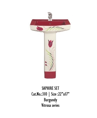 Printed Wash Basin with Pedestal