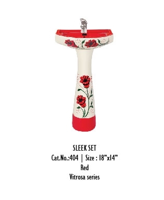 Red Printed Wash Basin