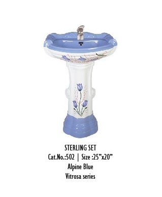 Pedestal Sterling Wash Basin Set