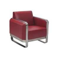 Machine Made Red One Seater Sofa