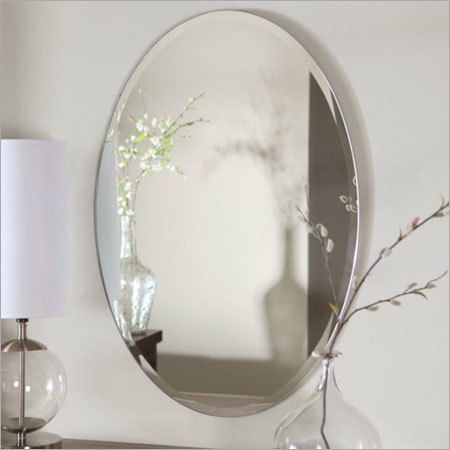 Frameless Oval Beveled Mirror