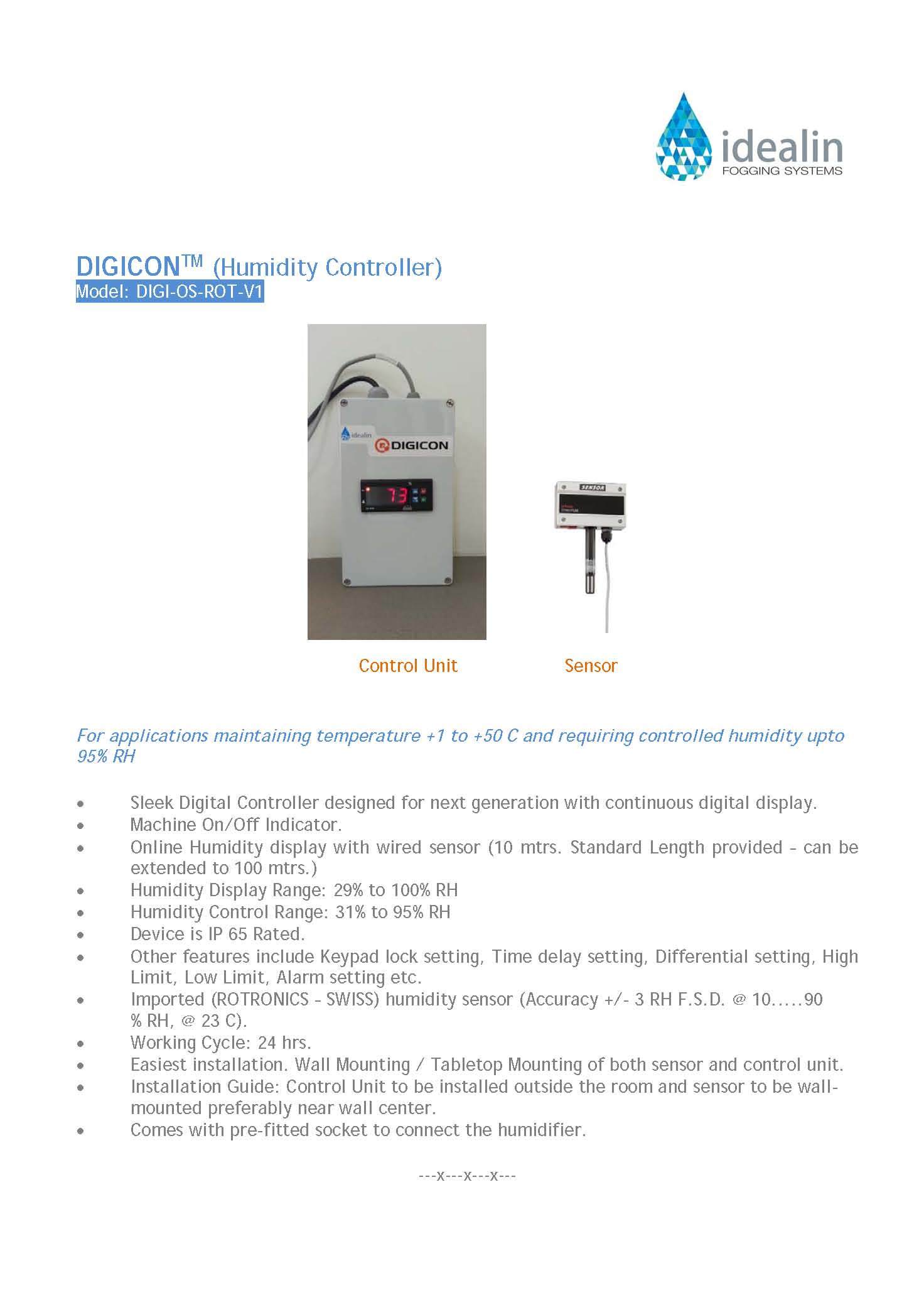 Digital Humidity Controller Without Temp Indicator