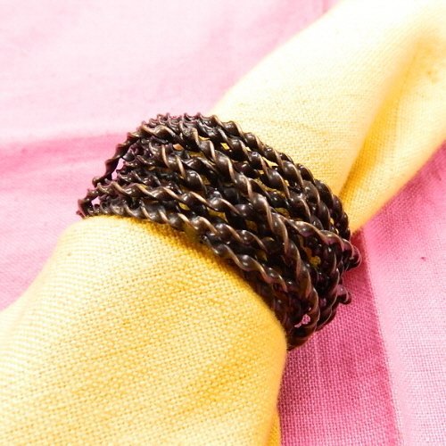 Iron Wire Napkin Ring Copper Antique