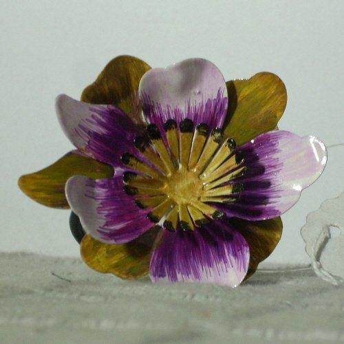 Napkin Ring Iron Hand Painted Flower