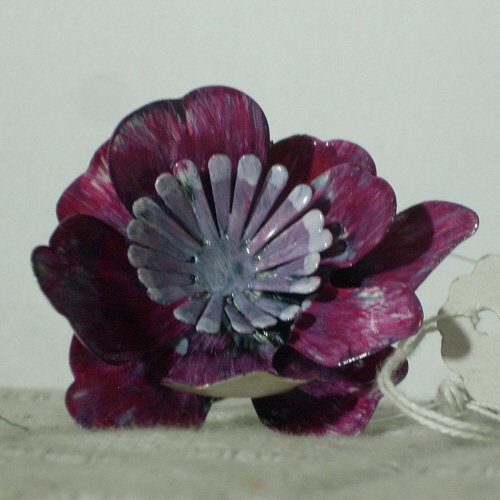 Iron Napkin Ring Flower Hand Painted