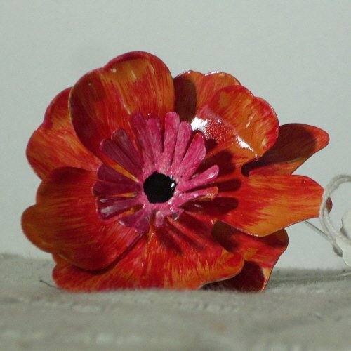 Napkin Ring Iron Flower Hand Painted