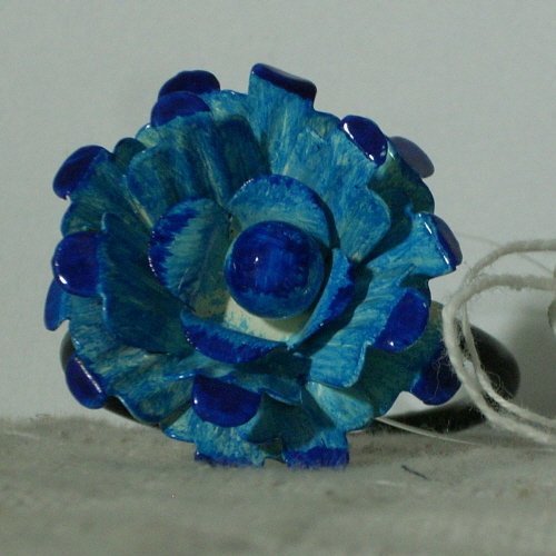 Iron Napkin Ring Blue Flower