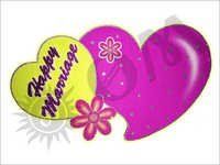 Marriage Heart Decorative Article - Thermocol, Smooth Finish, Pink Color | Eye-catching Design, Excellent Craftsmanship, Affordable And Attractive Decor