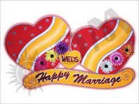 Marriage Heart Decorative Article - Plastic, 12x10 Inches , Shiny Red Double Heart Design For Elegant Wall And Car Decoration