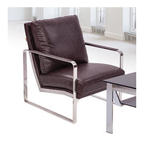 Glossy Brown Comfortable One Seater Sofa