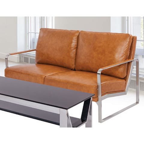 Glossy Yellow Two Seater Living Room Sofa
