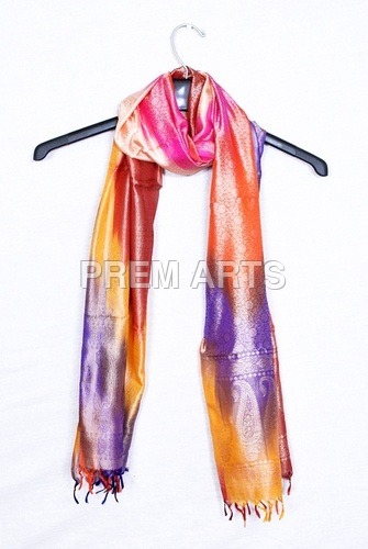 Machine Made Multi Color Silk Stole