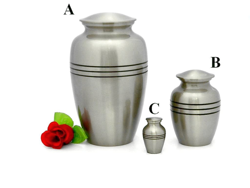 Brass Cremation Urns Brushed Pewter