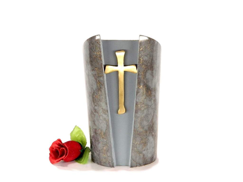Brass Cremation Urn Metallic Cross