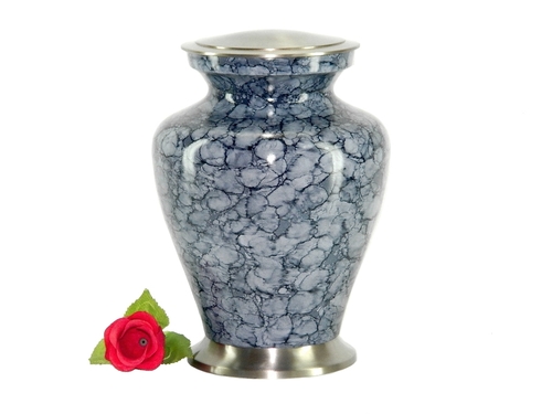 Aluminium Cremation Urn Blue Marble