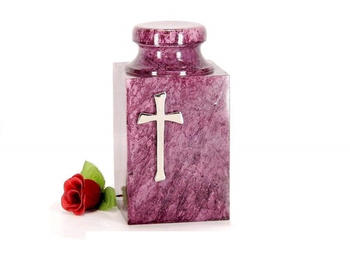 Aluminium Cremation Urn Purple Marble