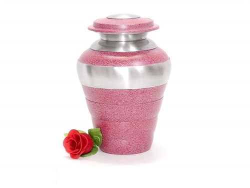 Aluminium Cremation Urn Pink Granite