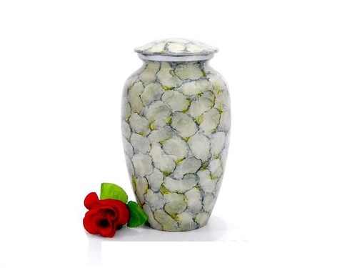 Aluminium Cremation Urn Green Fire - Aluminum, 12x8 inches, 200 cu in, Matte Green, Lightweight, Secure Closure, Customizable