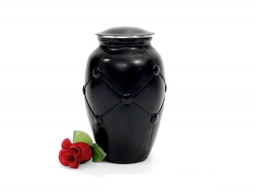 Aluminium Cremation Urn Faux Leather