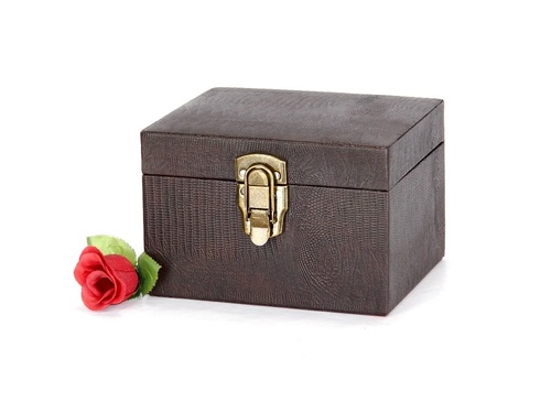 Wooden Cremation Urn Faux Leather