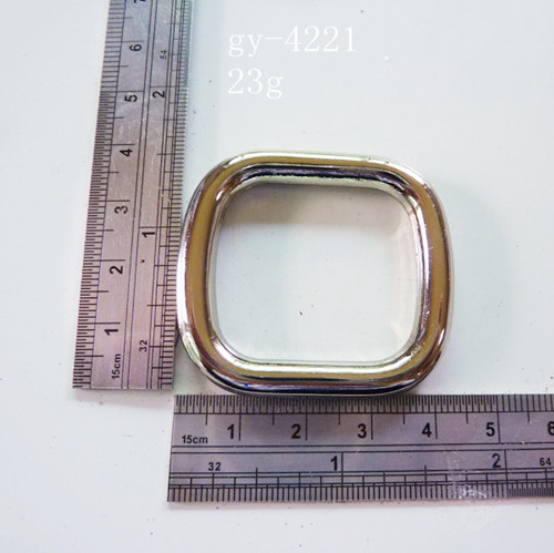 Square Ring Polished White Nickel 30Mm