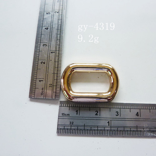 Oblong Rings Light Gold Purse Hardware