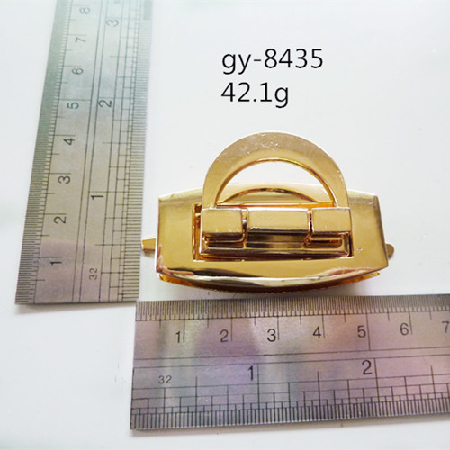 Gold Press Lock Handbags Hardware Polished
