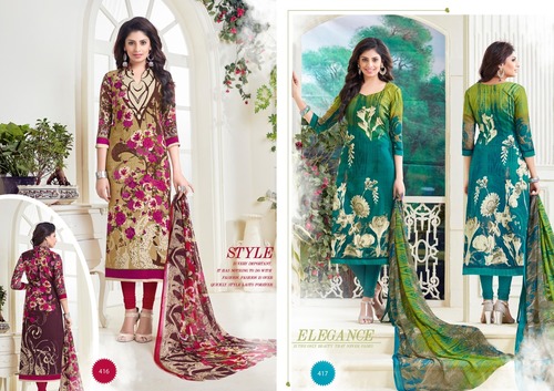 Stylish Designer Party Wear Salwar Suit - Pashmina Top, Pashmina 2.75 Mtr Bottom, Chiffon Printed Dupatta | Blue and Pink, Full Sleeves, Washable, Ethnic Indian Wear