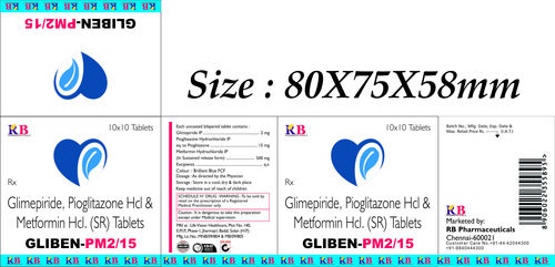 ANTI DIABETIC - 80x75x58 mm Tablets, Dosage 2/15 | Diabetes Control, Pain Relief, Inflammation Reduction