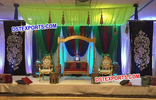 Wedding Swing Stage With Backdrop Decoration