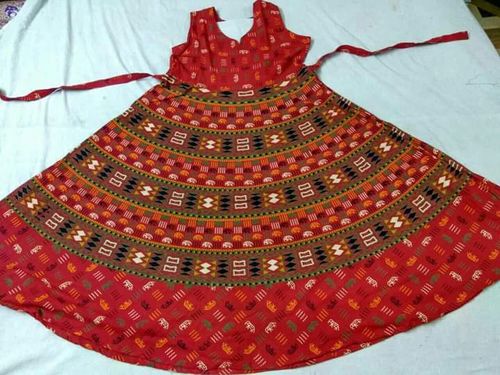 Jaipuri Printed Dress - Cotton, Small, Red | Stylish Design, Comfortable Fabric, Vibrant Print, Perfect Fit, Easy Care