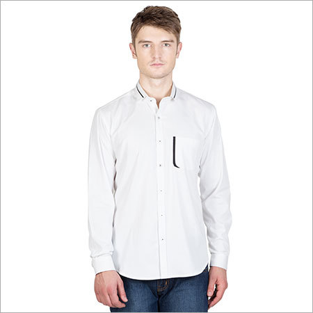 Poplin Mens White Cotton Shirt