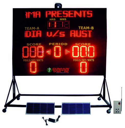 Black Solar Powered Multipurpose Electronic Led Scoreboard