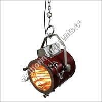 Classic Nautical Ceiling Light Red Leather Decor