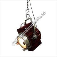 Beautiful Vintage Red Leather Pendant Lamp Decor