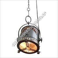 Vintage Industrial Nautical Chrome Pendant Lamp