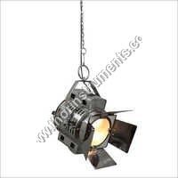 Vintage Chrome Plated Pendant Lamp