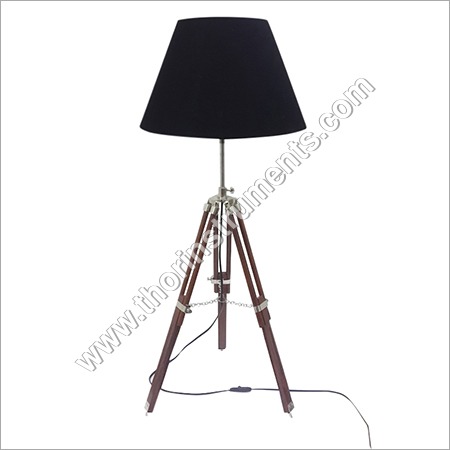 Vintage Tripod Brown Table Lamp Shade Home Decor Power Source: Electric
