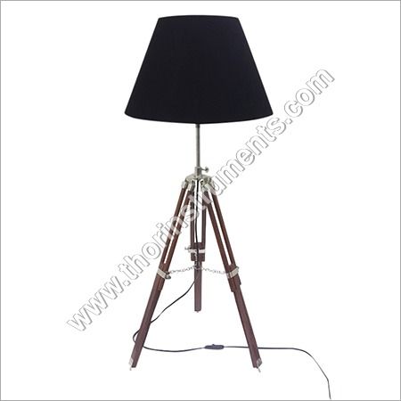 Vintage Tripod Brown Table Lamp Shade Home Decor Power Source: Electric