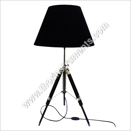 Vintage Black Tripod Table Lamp Shade Decorative Power Source: Electric