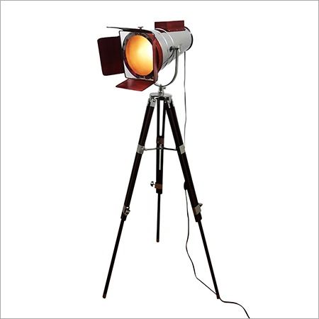 Collectible Red Leather Chrome Spot Light Stand