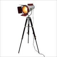 Collectible Red Leather Chrome Spot Light Stand