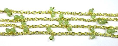 As Photo Shown Peridot Approx 3-4Mm Sterling Silver Gold Plated Cluster Chain