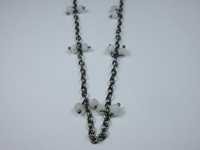 As Photo Shown Rainbow Moonstone Cluster Chain With Oxidized Plating