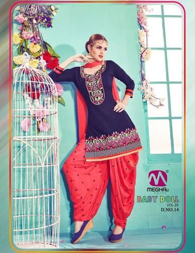 Red And Blue Latest Designer Salwar Kameez Suit